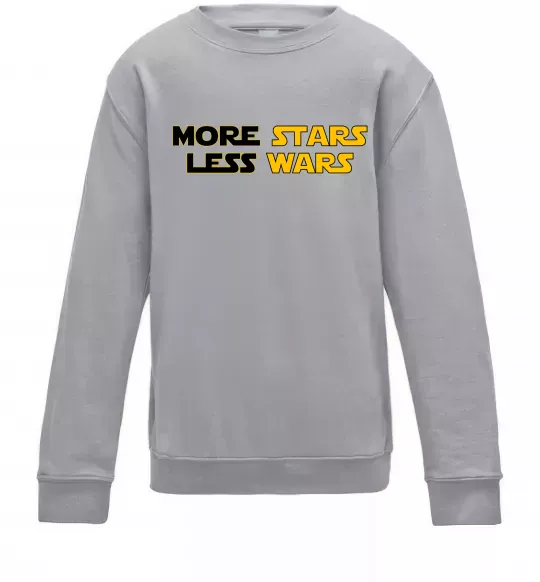 Дитячий світшот More stars less wars Сірий меланж фото