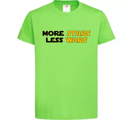Детская футболка More stars less wars Лаймовый фото