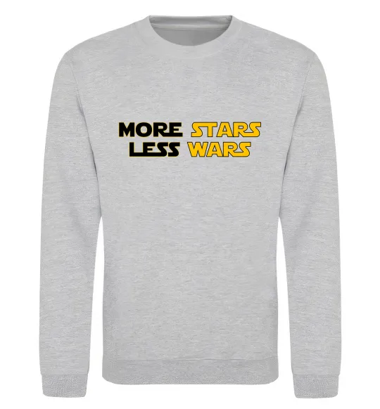 Свитшот More stars less wars Серый меланж фото