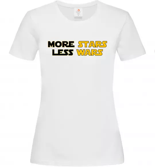 Жіноча футболка More stars less wars Білий фото