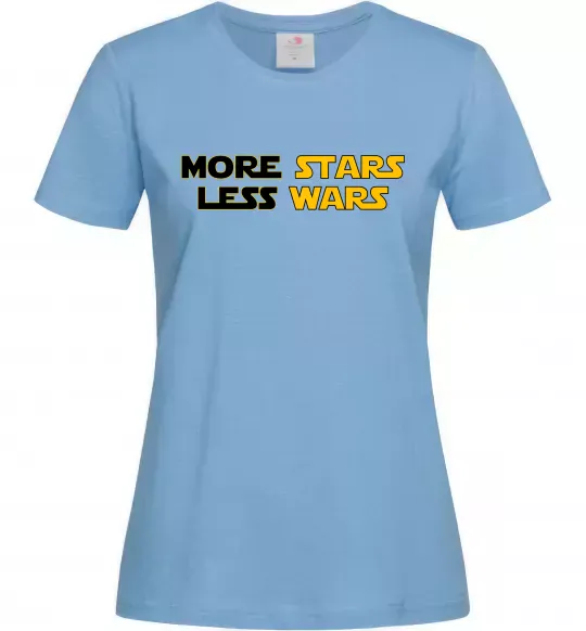 Жіноча футболка More stars less wars Блакитний фото