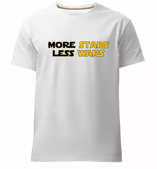 Чоловіча преміум футболка More stars less wars Білий фото