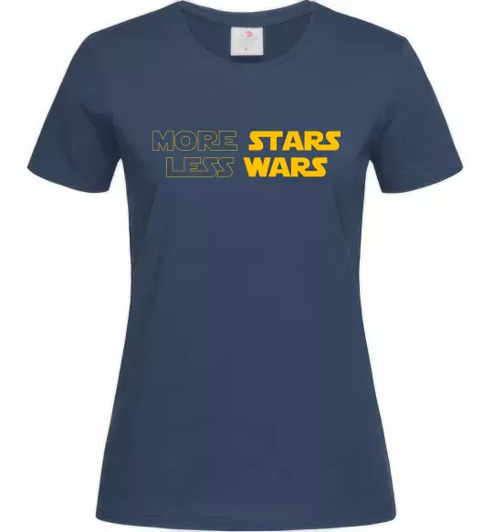 Жіноча футболка More stars less wars Темно-синій фото