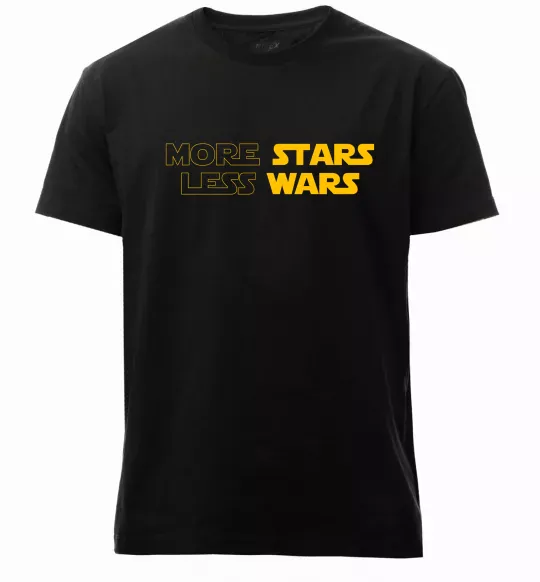 Чоловіча преміум футболка More stars less wars Чорний фото