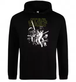 Мужская толстовка (худи) Star Wars ретро постер Черный фото