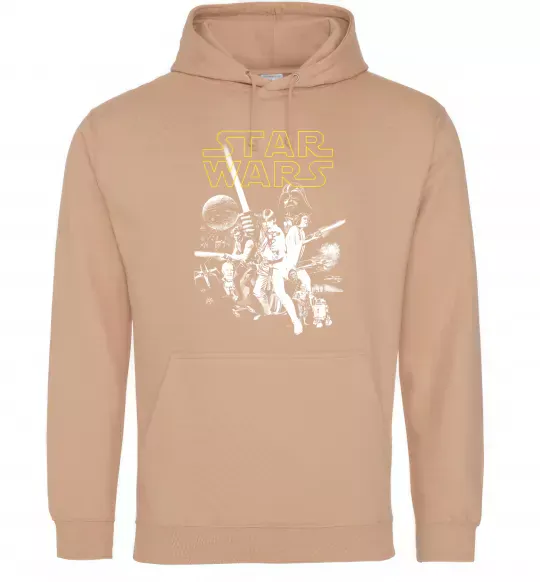 Мужская толстовка (худи) Star Wars ретро постер Песочный фото