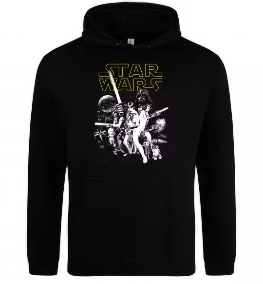 Женская толстовка (худи) Star Wars ретро постер Черный фото