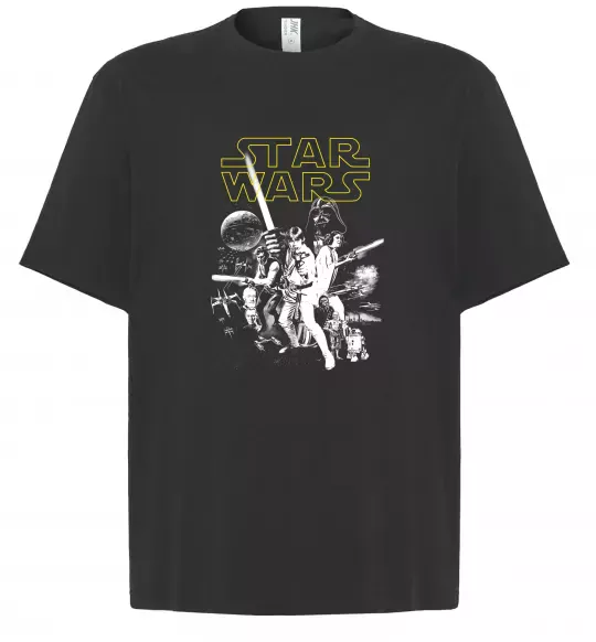 Футболка Оверсайз Star Wars ретро постер Чорний фото