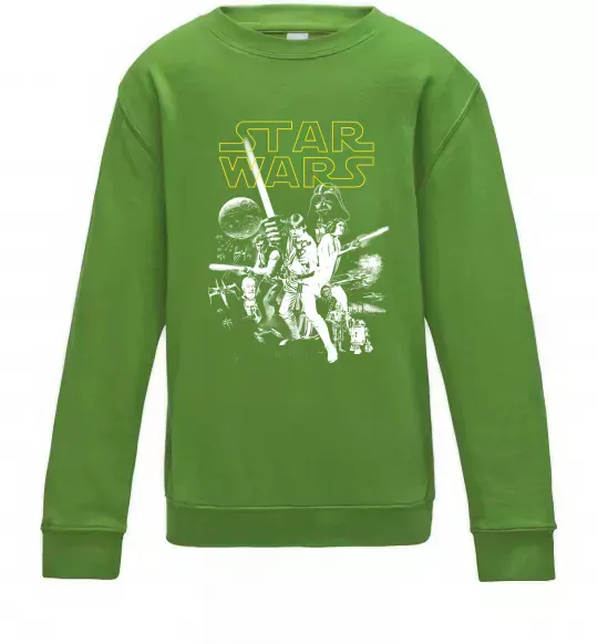 Детский Свитшот Star Wars ретро постер Лаймовый фото