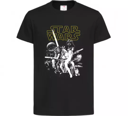 Детская футболка Star Wars ретро постер Черный фото