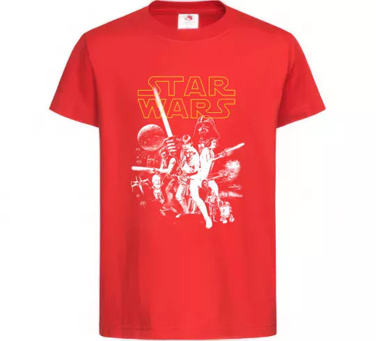 Детская футболка Star Wars ретро постер Красный фото