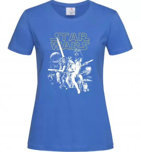 Жіноча футболка Star Wars ретро постер Яскраво-синій фото