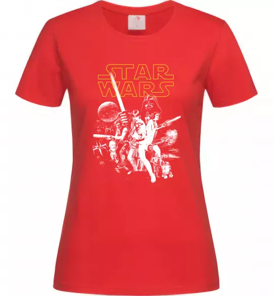 Жіноча футболка Star Wars ретро постер Червоний фото