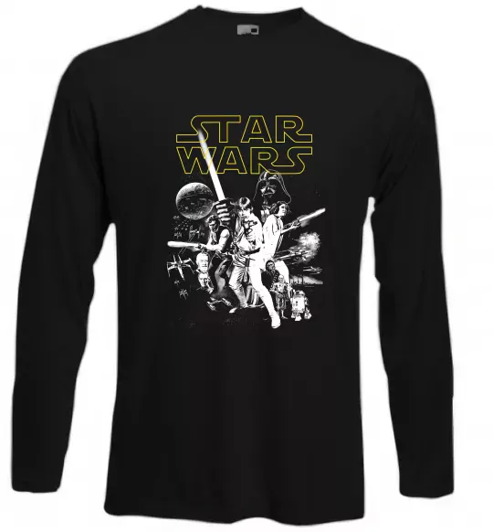 Лонгслів Star Wars ретро постер Чорний фото