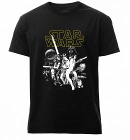 Мужская премиум футболка Star Wars ретро постер Мужская премиум футболка Star Wars ретро постер