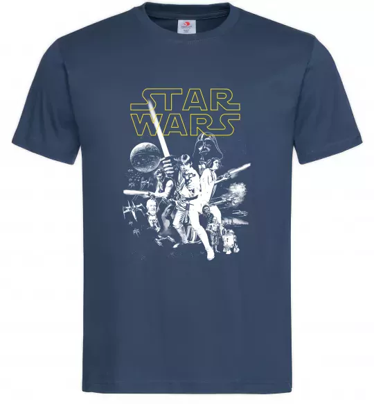 Мужская футболка Star Wars ретро постер Темно-синий фото