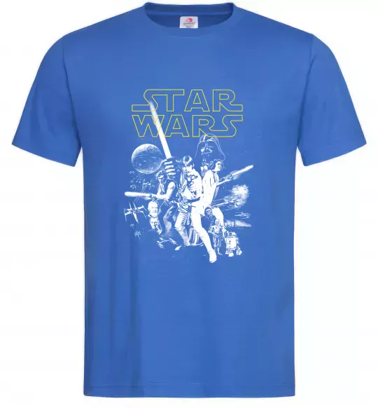Мужская футболка Star Wars ретро постер Ярко-синий фото