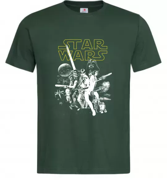 Мужская футболка Star Wars ретро постер Темно-зеленый фото