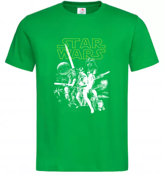Мужская футболка Star Wars ретро постер Зеленый фото