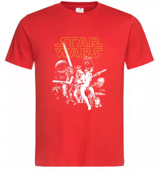 Мужская футболка Star Wars ретро постер Красный фото