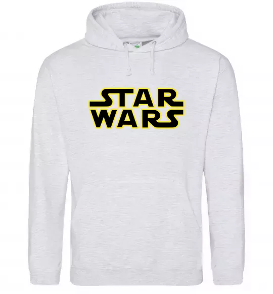 Женская толстовка (худи) Star Wars logo Серый меланж фото
