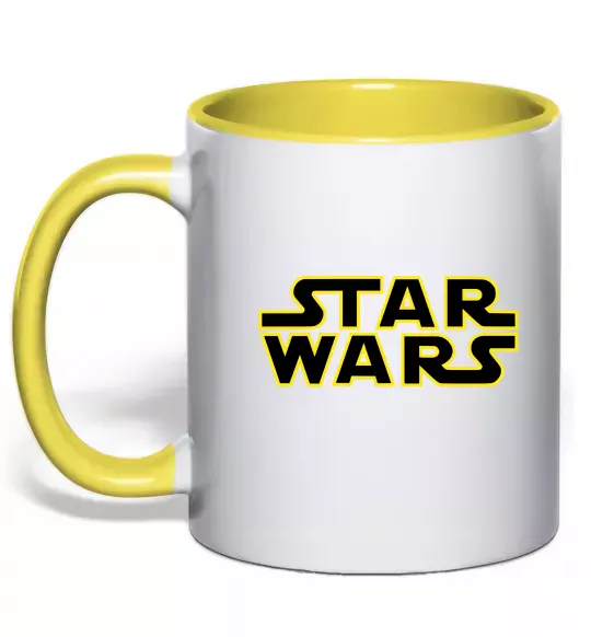 Чашка с цветной ручкой Star Wars logo Солнечно желтый фото