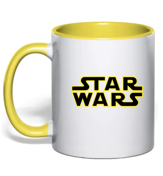Чашка с цветной ручкой Star Wars logo Лимонный фото
