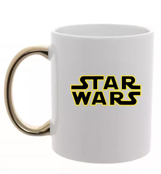 Чашка с цветной ручкой Star Wars logo Золото фото