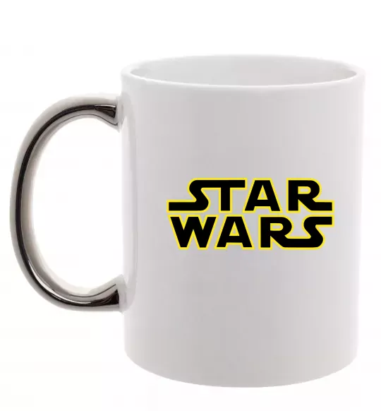 Чашка с цветной ручкой Star Wars logo Серебро фото