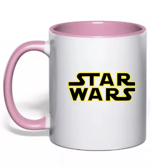 Чашка с цветной ручкой Star Wars logo Нежно розовый фото