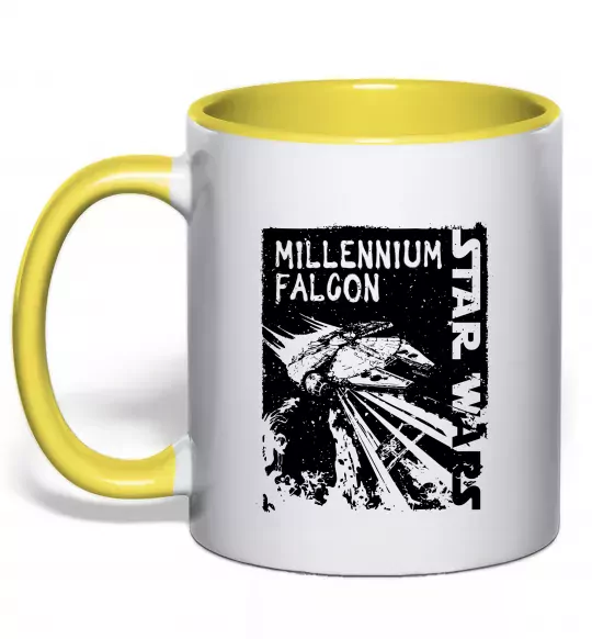 Чашка з кольоровою ручкою Star Wars Millennium Falcon Сонячно жовтий фото