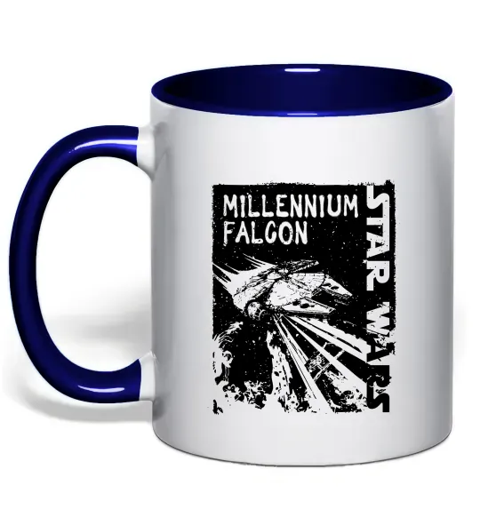 Чашка з кольоровою ручкою Star Wars Millennium Falcon Глибокий темно-синій фото