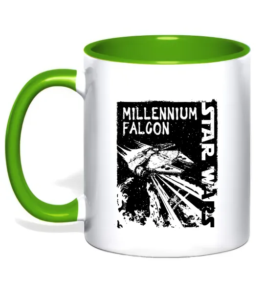 Чашка з кольоровою ручкою Star Wars Millennium Falcon Лаймовий фото