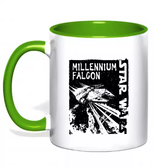Чашка з кольоровою ручкою Star Wars Millennium Falcon Зелений фото