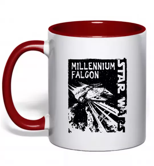 Чашка з кольоровою ручкою Star Wars Millennium Falcon Червоний фото