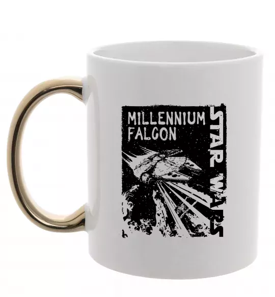Чашка з кольоровою ручкою Star Wars Millennium Falcon Золото фото