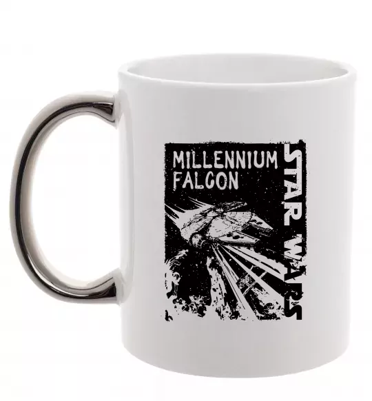 Чашка з кольоровою ручкою Star Wars Millennium Falcon Срібло фото
