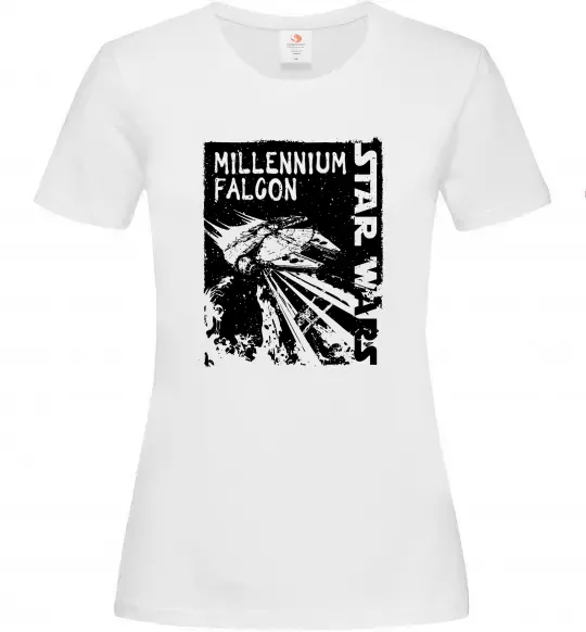 Жіноча футболка Star Wars Millennium Falcon Білий фото