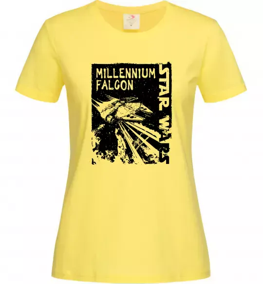 Жіноча футболка Star Wars Millennium Falcon Лимонний фото