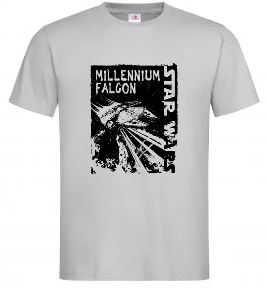 Мужская футболка Star Wars Millennium Falcon Серый фото