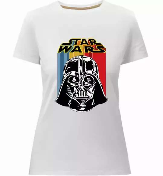 Женская премиум футболка Retro Star Wars Белый фото