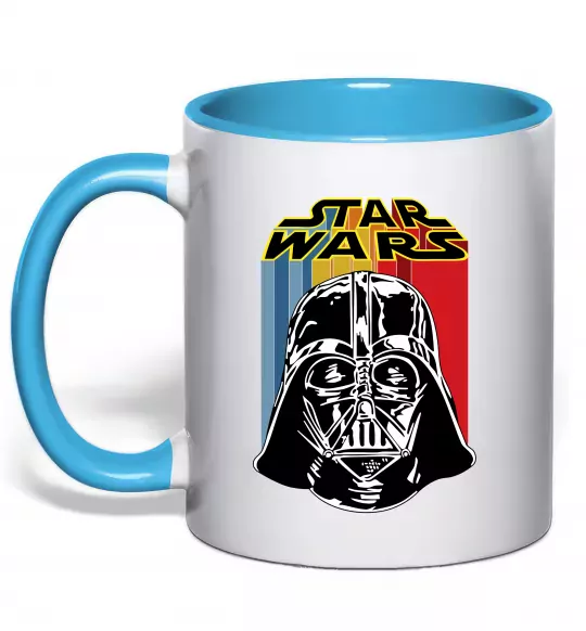 Чашка с цветной ручкой Retro Star Wars Голубой фото
