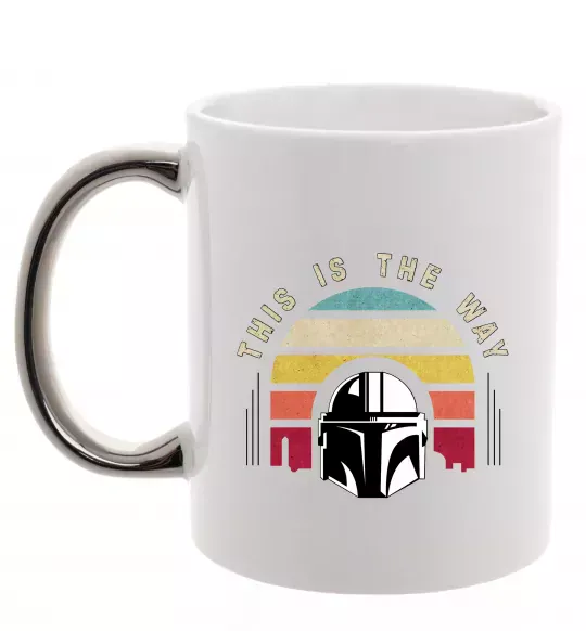 Чашка с цветной ручкой This is the way Серебро фото