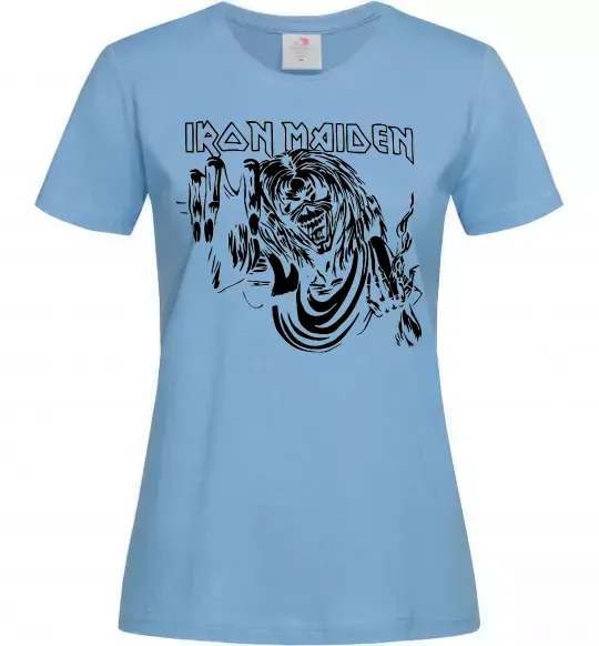 Женская футболка Iron Maiden малюнок Голубой фото