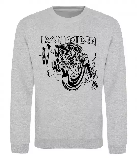 Світшот Iron Maiden малюнок Сірий меланж фото