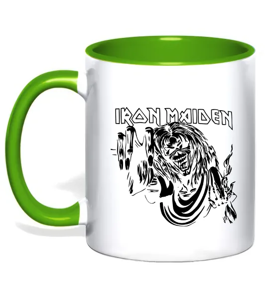 Чашка з кольоровою ручкою Iron Maiden малюнок Лаймовий фото