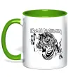 Чашка с цветной ручкой Iron Maiden малюнок Зеленый фото