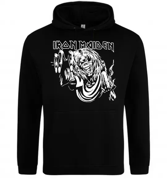 Мужская толстовка (худи) Iron Maiden малюнок Черный фото