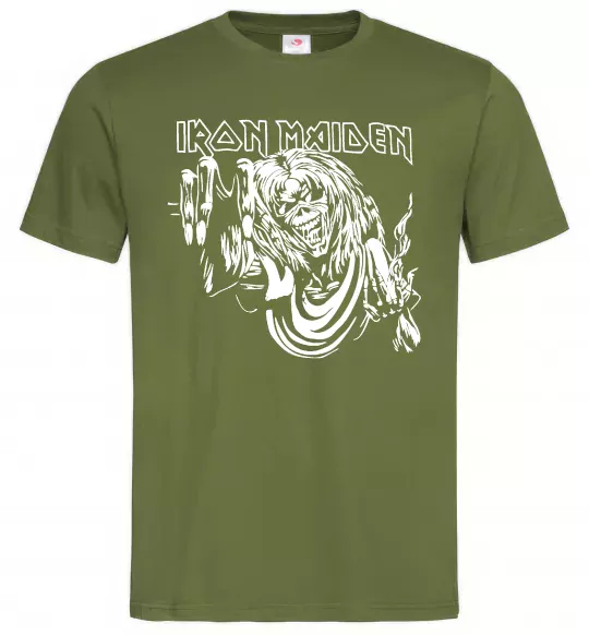 Мужская футболка Iron Maiden малюнок Оливковый фото