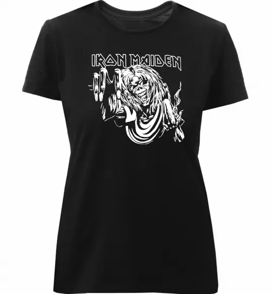 Женская премиум футболка Iron Maiden малюнок Черный фото